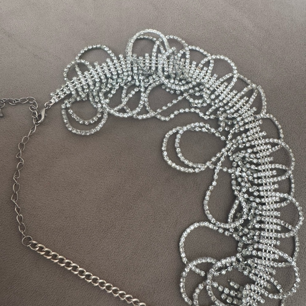 Elegant Silver Crystal Necklace